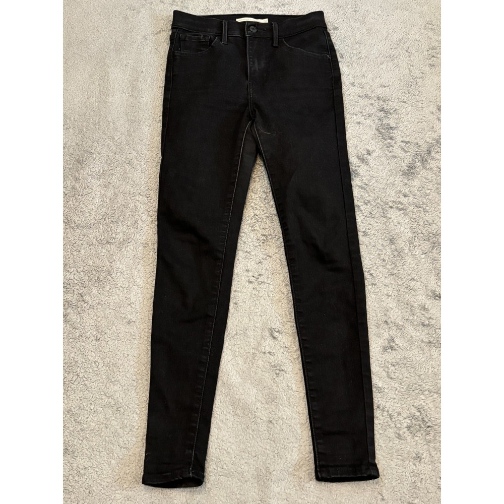 Levi's 720 Jeans Womens 24 Black High Rise Super Skinny Casual Stretch Pants